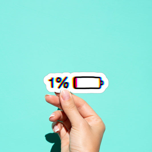 1% Battery 01 Sticker