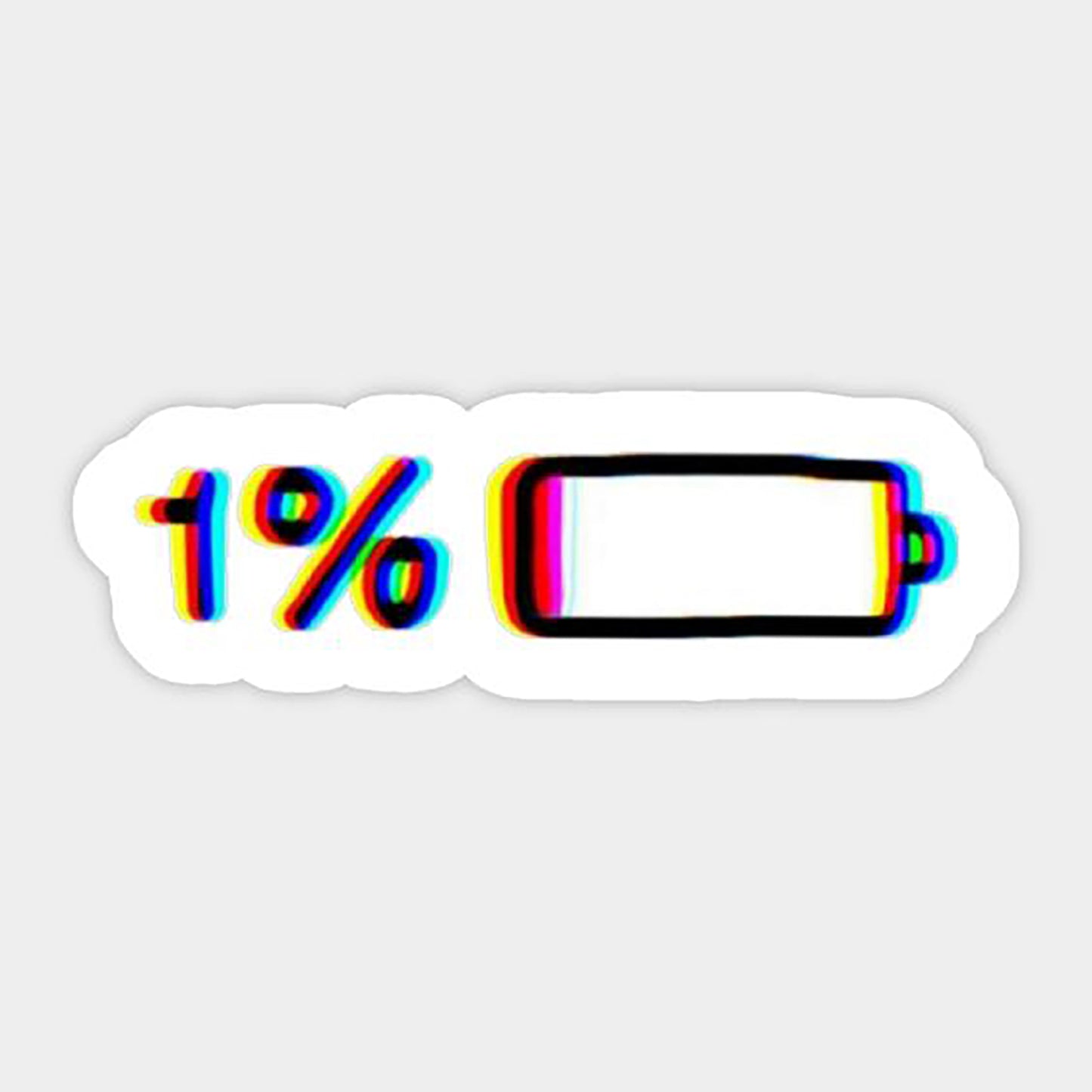 1% Battery 01 Sticker