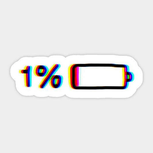 1% Battery 01 Sticker